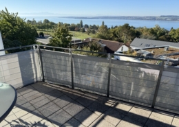 Balkonbespannung Grau Seeblick Graue Balkonbespannung mit Blick auf den Bodensee